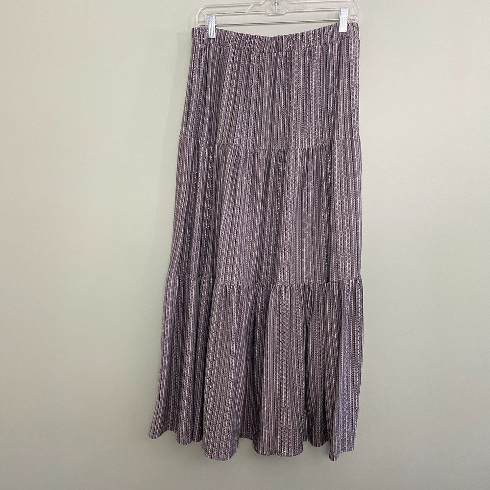 Lularoe Maxi Skirt Long Tiered Pull On Womens Medium Cottagecore Peasant Boho
